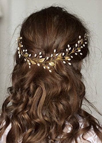 fxmimior Wedding Bridal Vintage Leaf Headband Headpiece Tiara Bride Hair Accessories gold