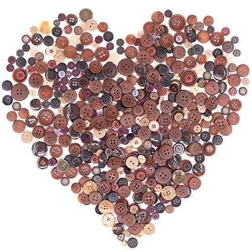 Swpeet 650 Pieces Assorted Sizes Resin Buttons 2 and 4 Holes Round Craft Buttons for Sewing DIY Crafts Manual Button Painting Brown