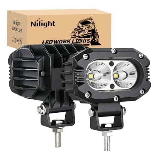 Nilight LED Pod Light 24W 4 Inch 2PCS White Flood Beam Driving Lights LED Pods IP67 Waterproof Auxiliary Offroad Lighting for Truck Tractor SUV ATV UTV Golf Cart Boat Motorcycle Dirt Bike