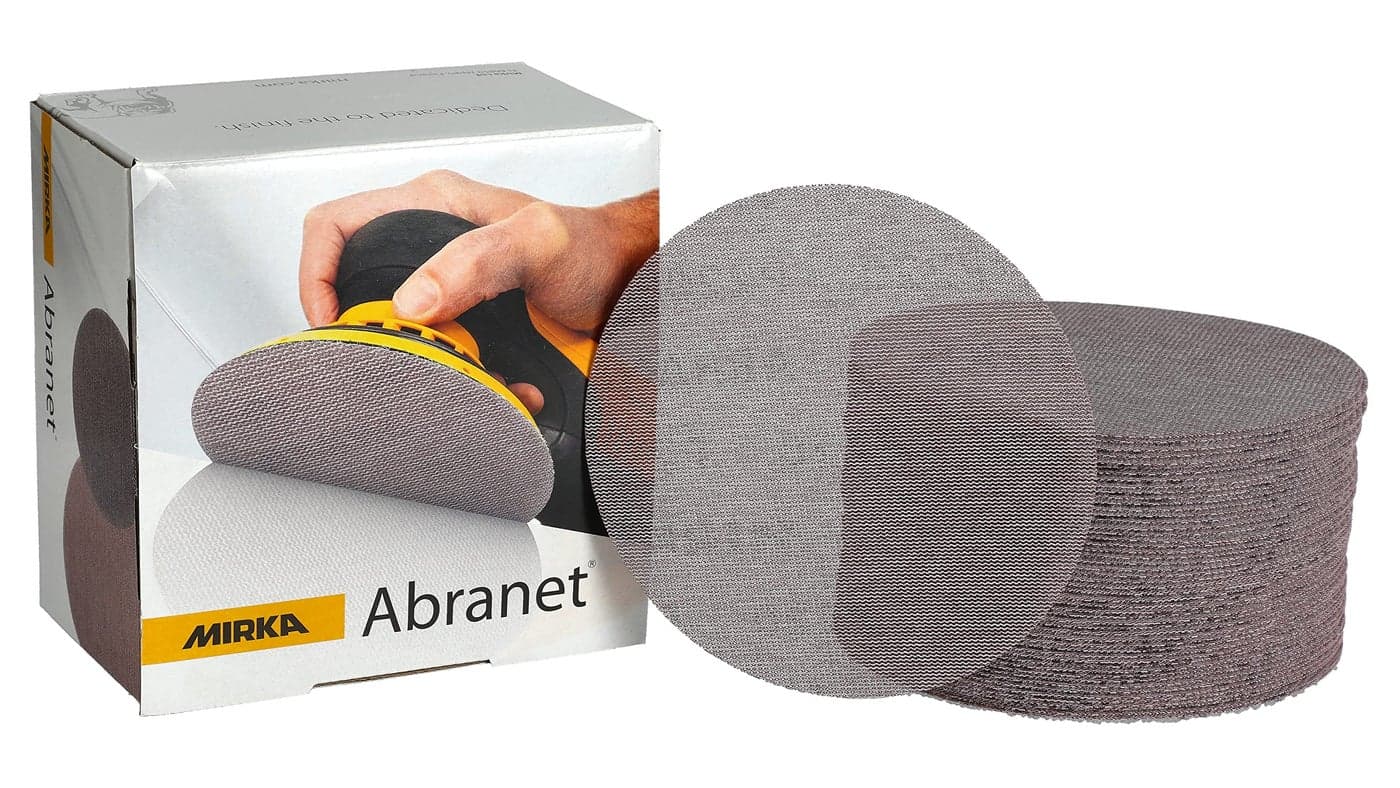 Mirka Abranet Net Disc / 6 inch/Grit 180 / Sandpaper Sanding Discs Hook and Loop/Dust-Free Sanding / 50 pcs / 9A-241-180