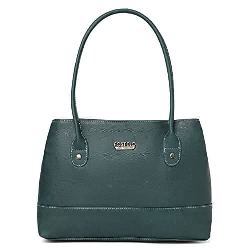 Fostelo Women's Feathers Satchel Tote Handbag for Women | Ladies Purse | Stylish Shoulder Bag | Gift For Women | Green