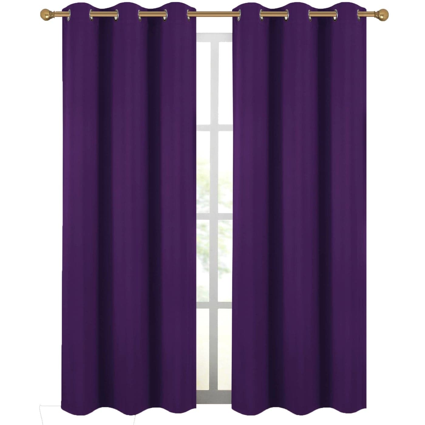 Diraysid Purple Grommet Blackout Curtains for Bedroom Thermal Insulated Room Darkening Curtains Drapes 42 x 84 2 Panels