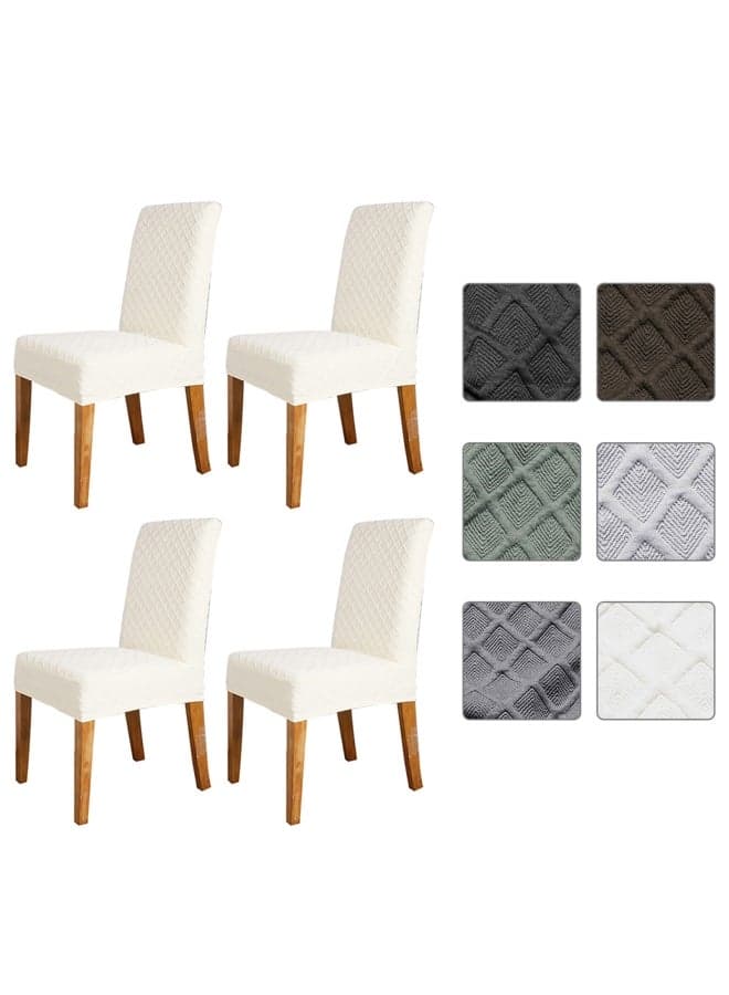 4-Piece Dining Chair Cover Set Beige