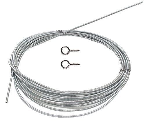 advancedestore 10m Silver Window Net Curtain Wire Spring Cord Cable Kit with Hooks and Eyes