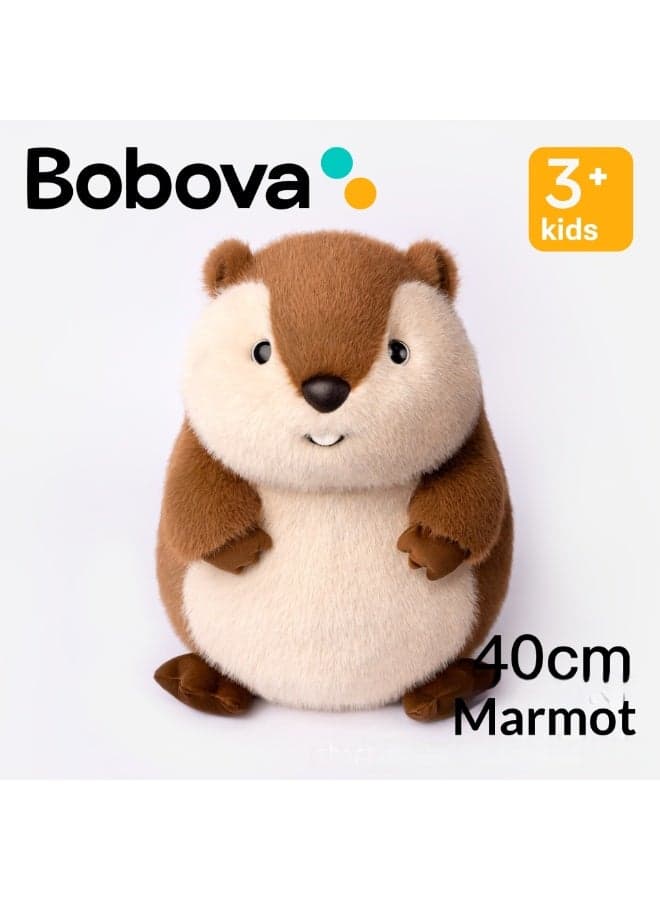 Bobova Groundhog Plush Toy 40CM | Comforting and Soothing Doll, Perfect Gift for Children's Birthdays and Girls' Day