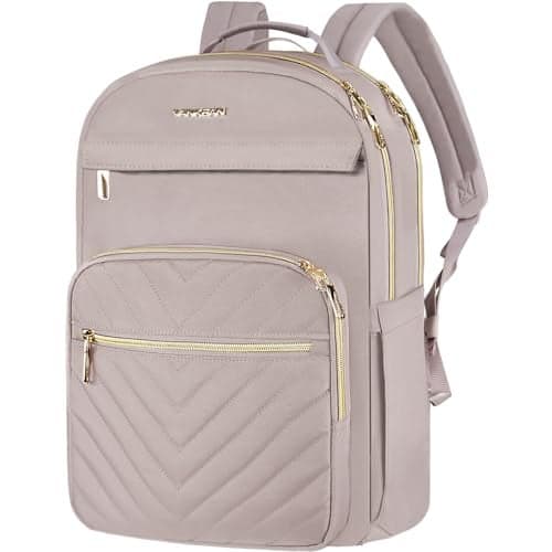VANKEAN 173 Inch Laptop Backpack for Women Work Laptop Bag Fashion Waterproof Backpacks Stylish Travel Bags Casual Daypacks for College Business Light Dusty Pink