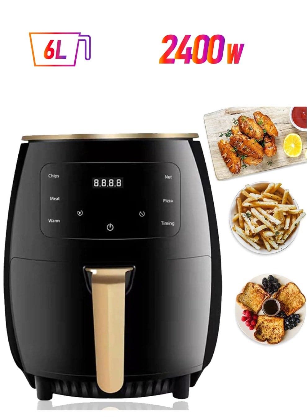 Air Fryer,Electric Hot Air Fryers Oilless Cooker with 8 Presets,Non-Stick Detachable Basket Oilless Cooker 2400W Digital LCD Touch Screen needed
