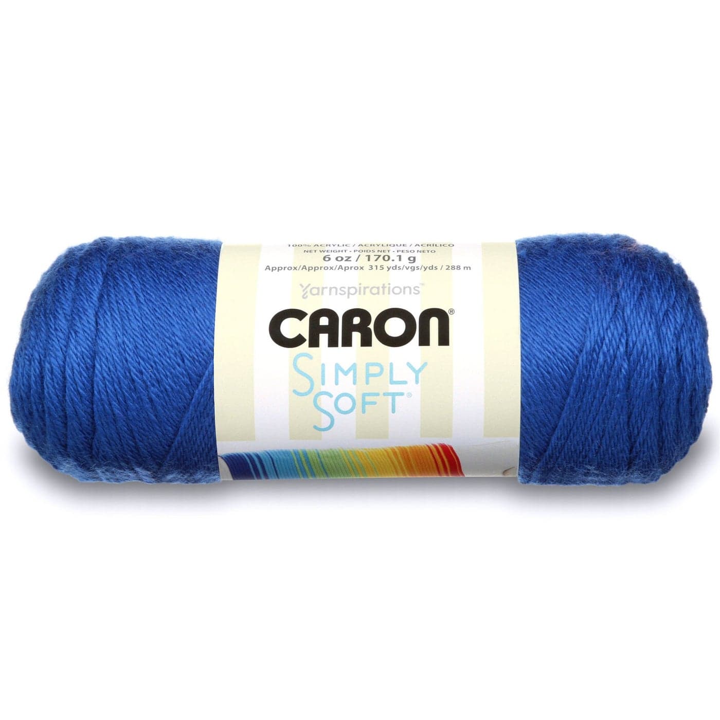 Caron H970039767 Simply Soft Solids Yarn 6oz Gauge 4 Medium 100 acrylic Royal Blue Machine Wash Dry