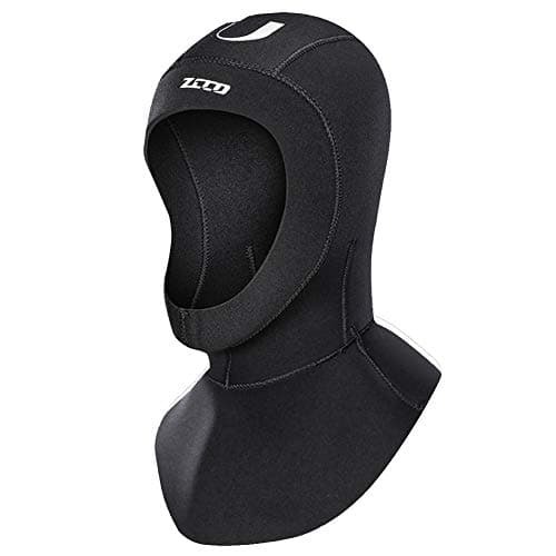 Neoprene Wetsuit Hood Scuba Diving Hood 3MM 5MM for Men Women Youth, Bib Dive Cap Surfing Thermal Hood for Kayaking Snorkeling Swimming Sailing Canoeing Water Sports (New 5mm Black, XL)
