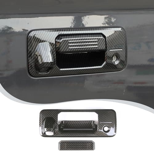 LLKUANG ABS Tailgate Handle Decorative Cover Compatible with Toyota Tundra 20142021 Tacoma 20152021 Car Rear Trunk Door Handle Panel Cover Exterior Accessriose Carbon Fiber Pattern