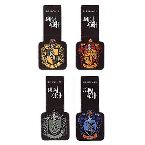 Ata-Boy Harry Potter Bookmark, Houses of Hogwarts Crests Magnetic Bookmarks (4 Set) Harry Potter Gifts & Merchandise