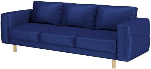 Durable Fabric Three 3 Seat Sofa Cover Replacement Compatible with IKEA Norsborg Sofa Couch Slipcover (Velvet Dark Blue)