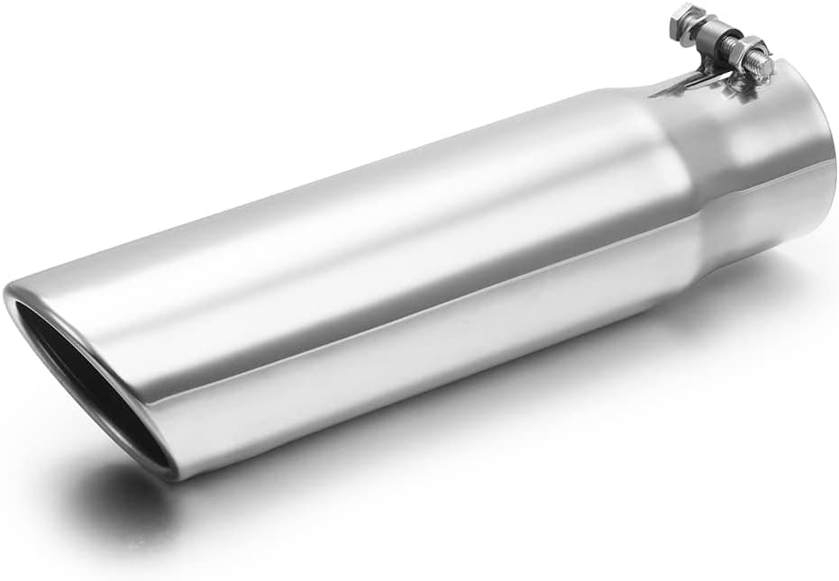 LCGP 2.5 Inch Inlet Polished Exhaust Tip for Truck - 2.5" x 3" x 12"