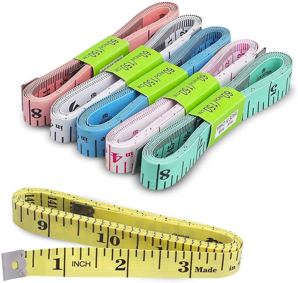 DIY Crafts Pack Of 6 Pcs Random Measuring Tape for Body DoubleSided Body Measurement Measure Body for Cloth Measuring or Sewing Tailor Fabric Tape 60 Inch150cm Tape M Pack Of 6 Pcs Random