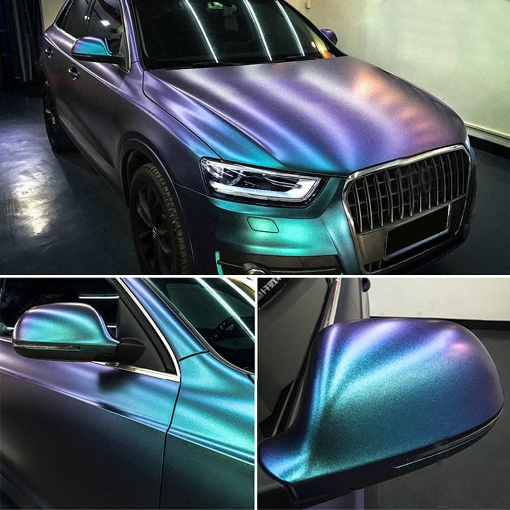 ATMOMO Purple to Lake Blue Glossy Metallic Chameleon Vinyl Wrap - 59.8'' x 29.5''