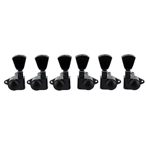 Musiclily Economy 3L3R Roto Style Sealed Guitar Tuners Machine Heads Tuning Pegs Keys Set for Epiphone Les Paul SG ES, Keystone Button Black