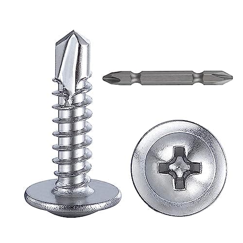 Wensilon(300pcs)#8×3/4”for Sheet Metal Self-Tapping Screws 410 Stainless Steel Truss Head High-Strength Quick Tapping Screws