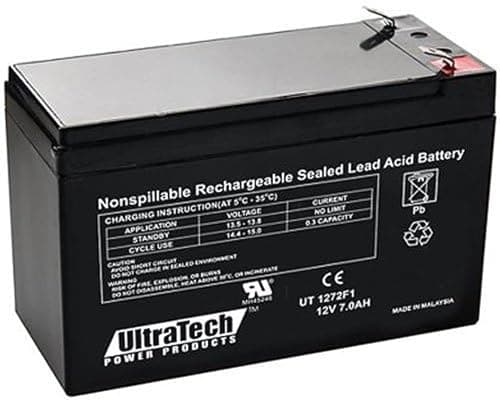 UltraTech 1272F1 12 Volt 7.0 Ah Sealed Lead Acid Battery - F1 Terminal (Replaces UT 1270)
