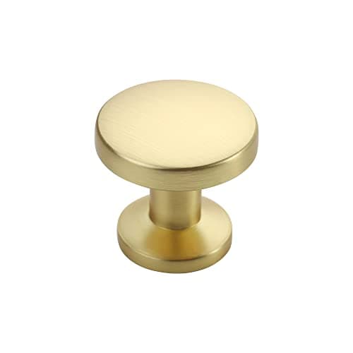 Alzassbg 30 Pack Brushed Brass Cabinet Knobs 11 Inch30mm Diameter Round Cabinet Knob Hardware for Kitchen Dresser Drawer AL6044BG