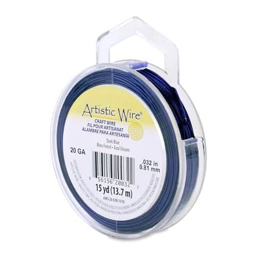 Artistic Wire, 20 Gauge Tarnish Resistant Colored Copper Craft Wire, Dark Blue, 15 yd