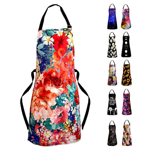 Sosolong Adjustable Waterproof Apron Bib Apron with 2 Pockets Cooking Kitchen Aprons for Women Men Chef