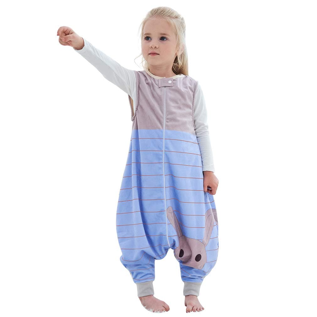 MICHLEY Toddler Sleeping Sack with Feet Newborn Infant Sleeveless Sleeping Bag 2way Zipper Baby Wearable Blanket for WalkersBlue Rabbit13T