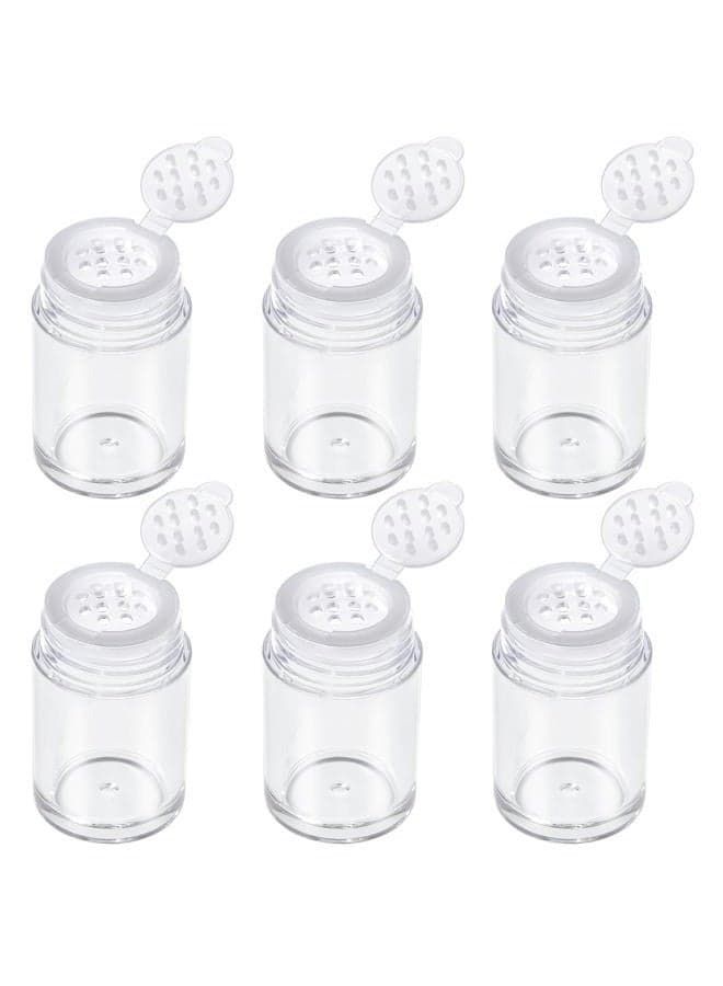 6 Pieces Mini Empty Loose Powder Bottle Travel Cosmetic Glitter Powder Eye Shadow Shaker Bottle with Sifter and Lids (12 holes)