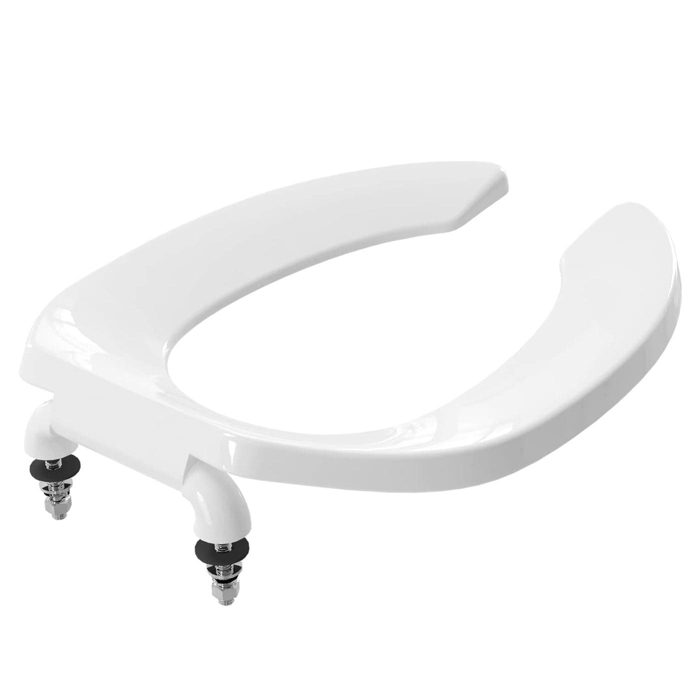 Commercial Heavy Duty Open Front Toilet Seat Without Cover Thickened Material Never Loosen ELONGATED White 185 1Pack