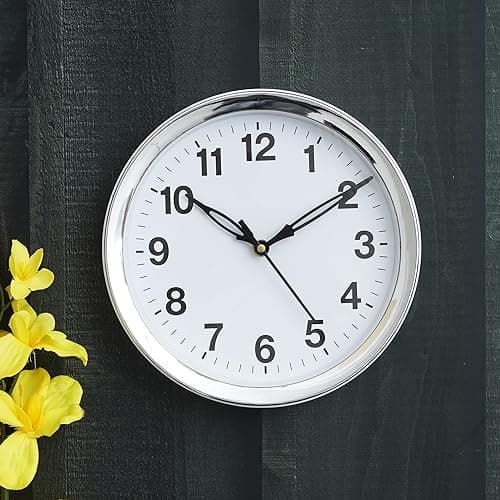 Webelkart Antique Plastic Wall Clock for Home and Office Decor/Office Wall Clocks/Wall Clock for Living Room (Noiseless, 8 Inches (White)