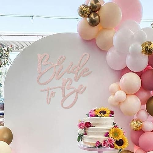 MASTRON Bride to Be Sign - Glitter Felt Letters Bridal Shower Sign for Backdrop Bride to Be Letters for Balloon Arch Photo Props Bachelorette Engagement Wedding - Rose Gold