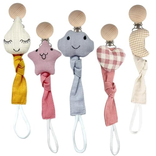 Pacifier Clips 5 Pack Paci Holder Baby Boys Girls B
