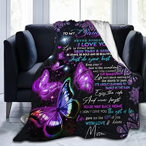 Yuboo Gift for Daughter - Mothers Day Blanket, Soft Cozy Throw for Couch-Sofa, 60x50 inches
