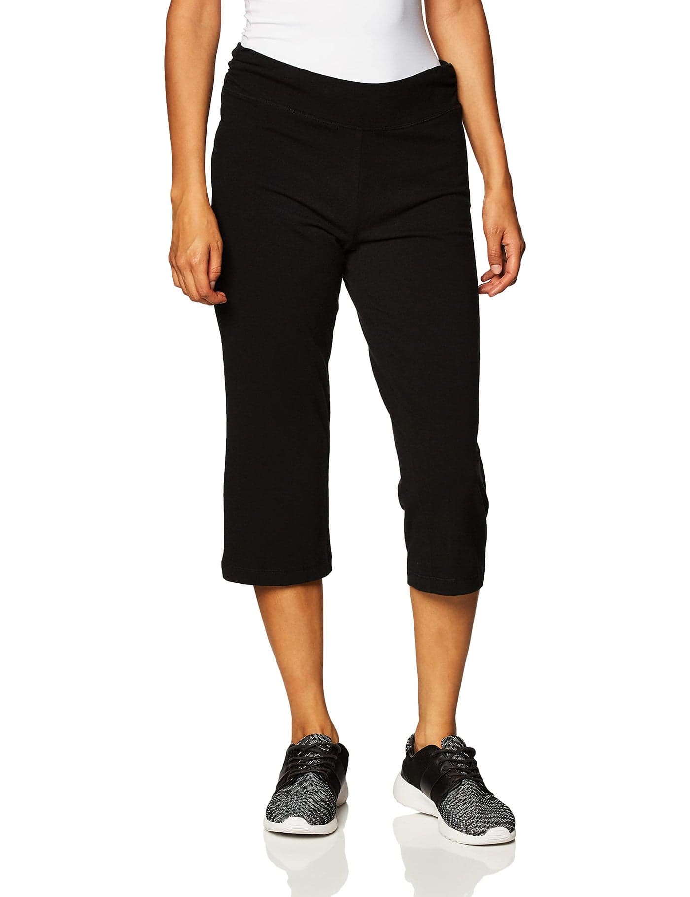 Danskin Women's Essential Sleek Fit Crop Pant, Black, Small