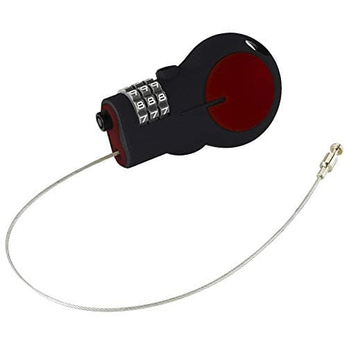 Lewis N Clark Cable Luggage Lock TSA Approved Travel Or Bike Lock Set Your Own Combination 30inch Retractable Steel Cable Red