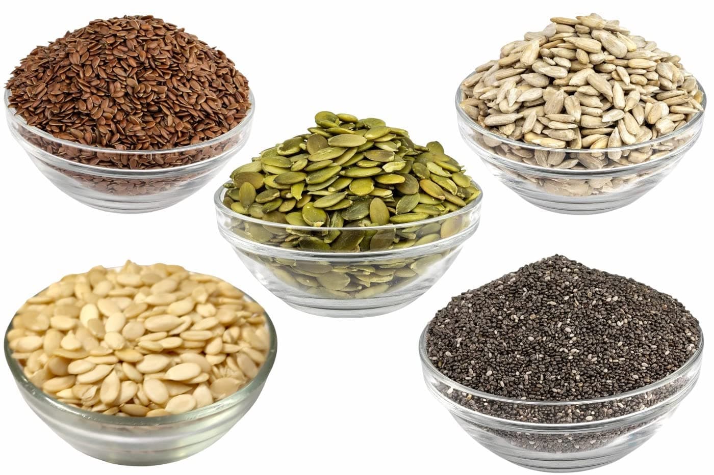 Dry Fruit Hub Mix Seeds For Eating 500gm Pack OF 5 Each 100gram 5 in 1 seeds Combo Pack (Pumpkin, Watermelon, Flax, Sunflower, Chia seeds), Super Seed Mix, Natural, Unroasted, Fresh Seed Blend & Ready to Eat