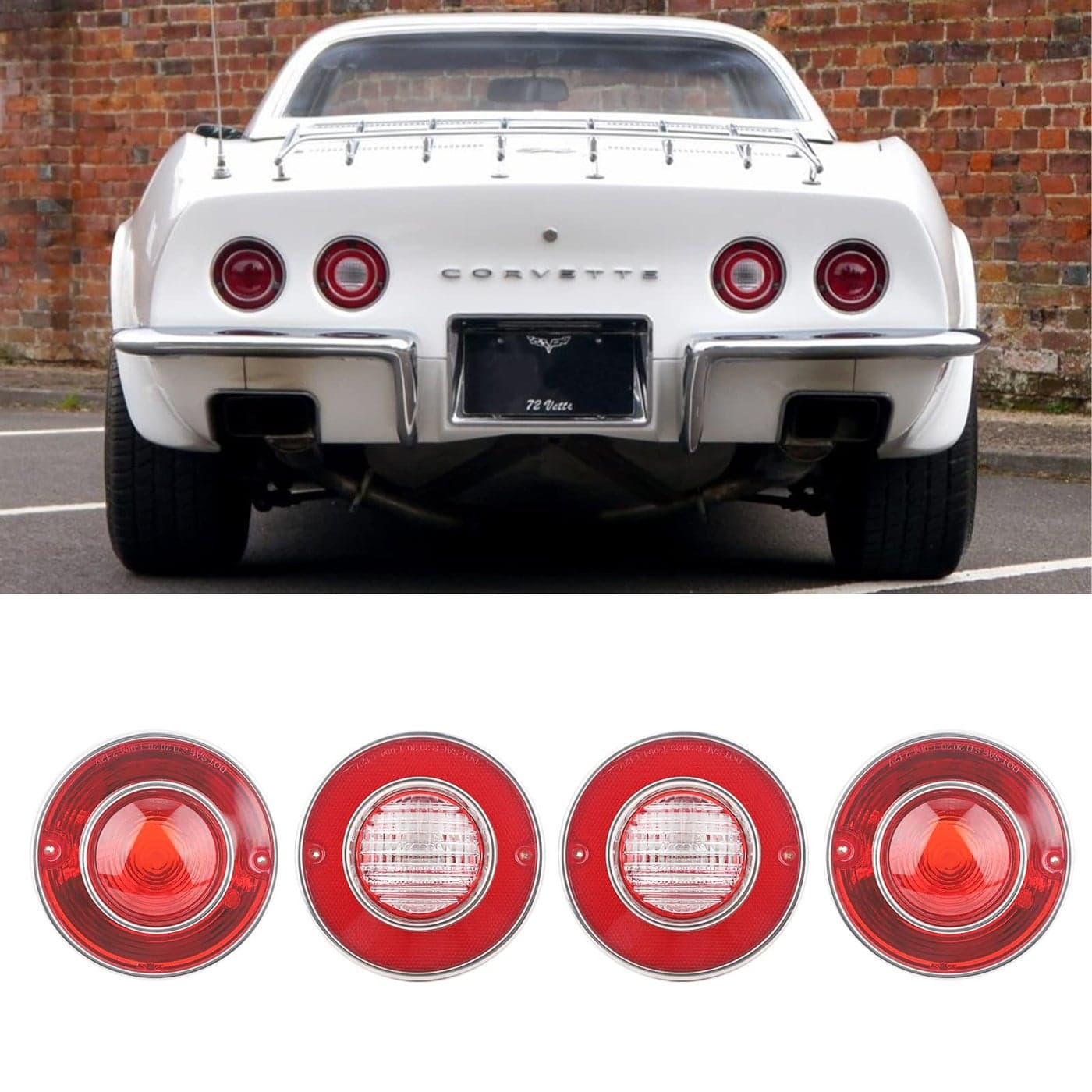 VASTAUTO C3 Tail Lights and Backup Lights Compatible with 19751979 Corvette C3 Reproduction Light Set