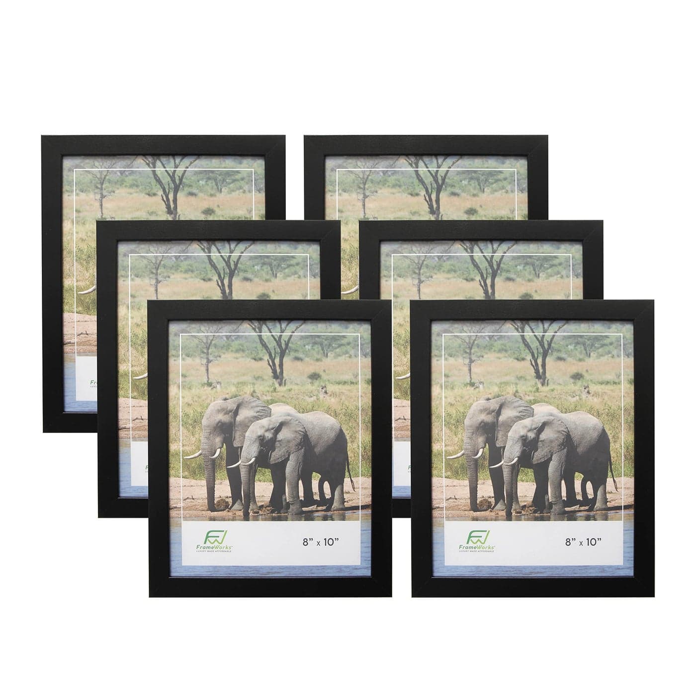 FrameWorks Value 6Pack 8 x 10 Classic Black Gallery Style Picture Frames