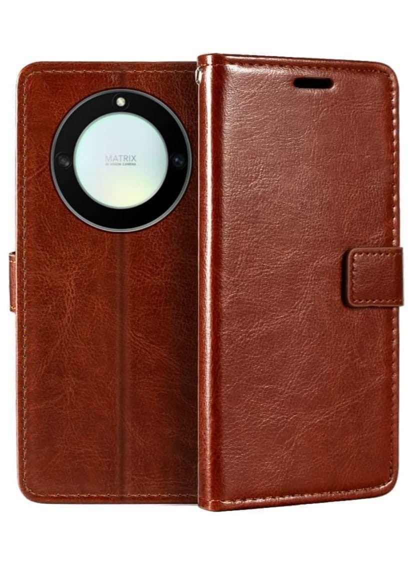 Compatible with Honor X9a 5G Case Premium PU Leather Magnetic Flip Case Cover with Card Holder and Kickstand for Honor X9a 5G 6.67”