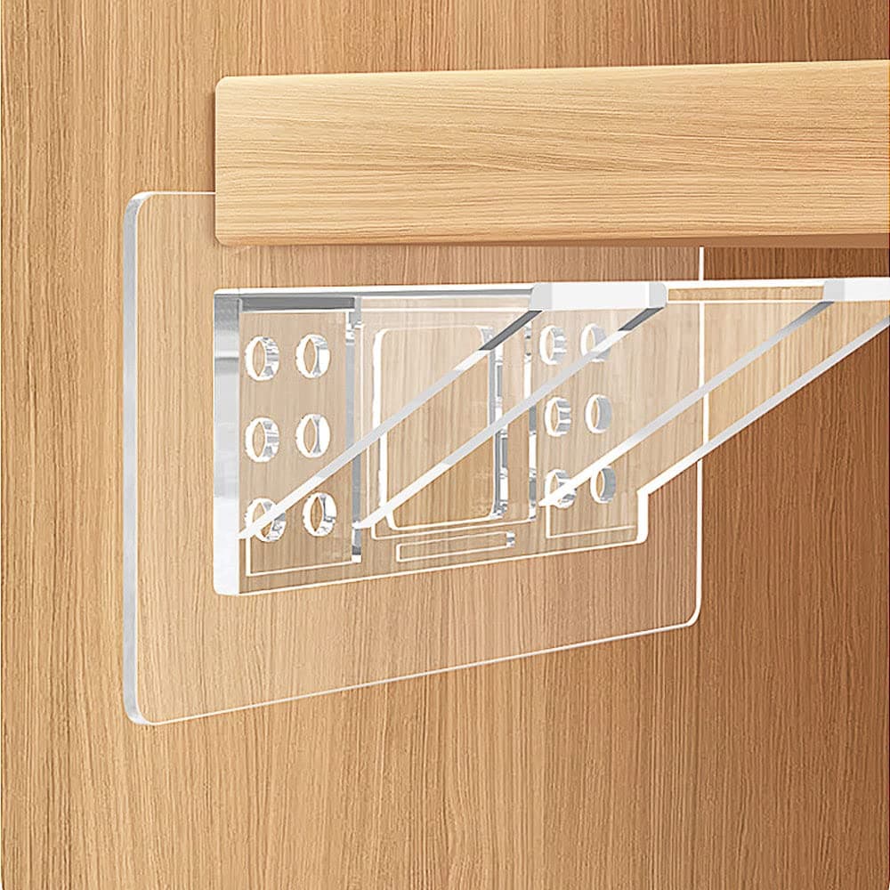 12 Pieces Large Size Adhesive Shelf Bracket Double Row Thickened and Reinforced Design Punch Free Shelf Support Pegs for Shelves Kitchen Cabinet Book Closet