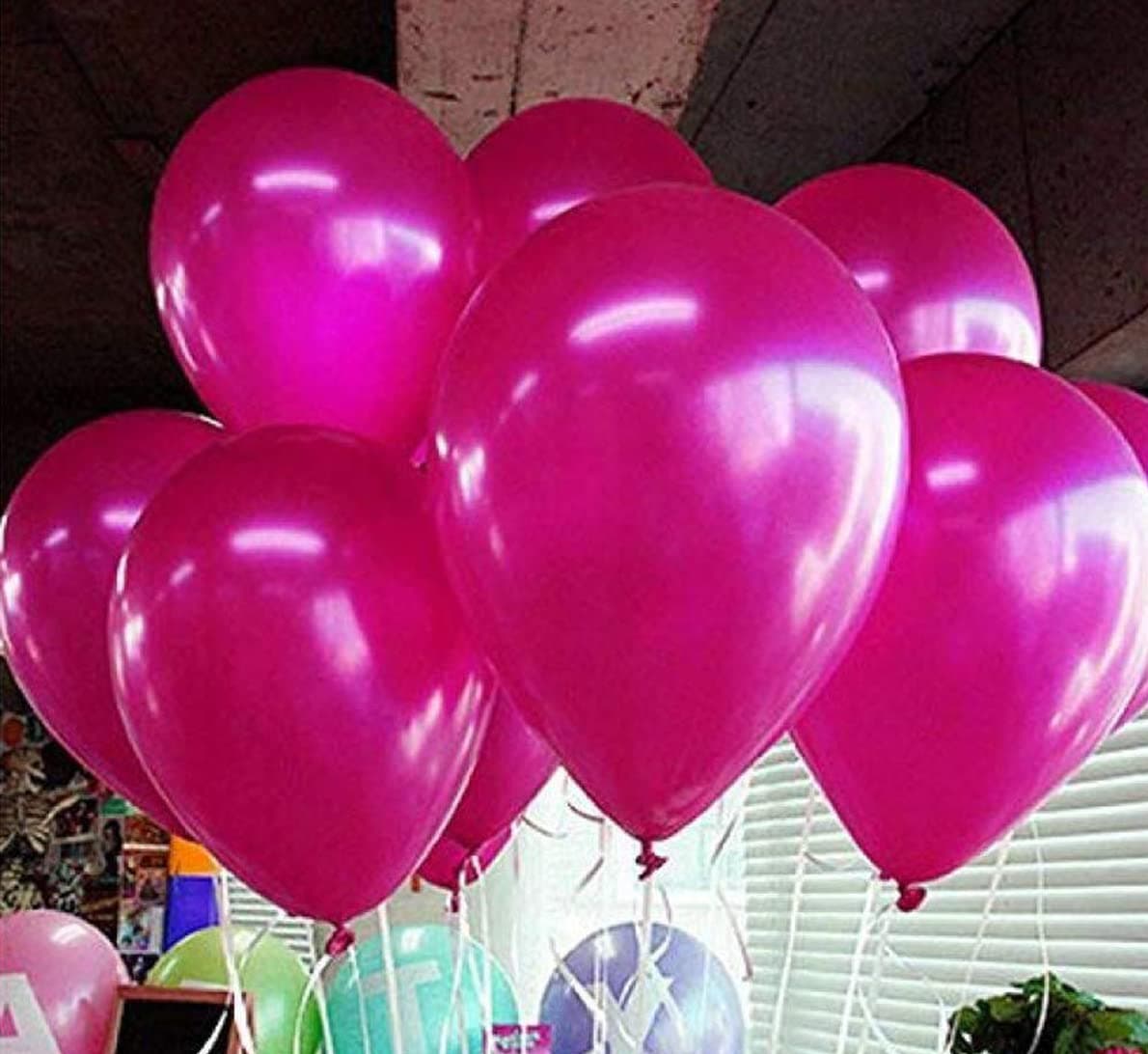 AMFIN® (Pack of 25) 10 inch Metallic Balloons Pink for Birthday Decoration, Decoration for Weddings, Engagement, Anniversary - Dark Pink