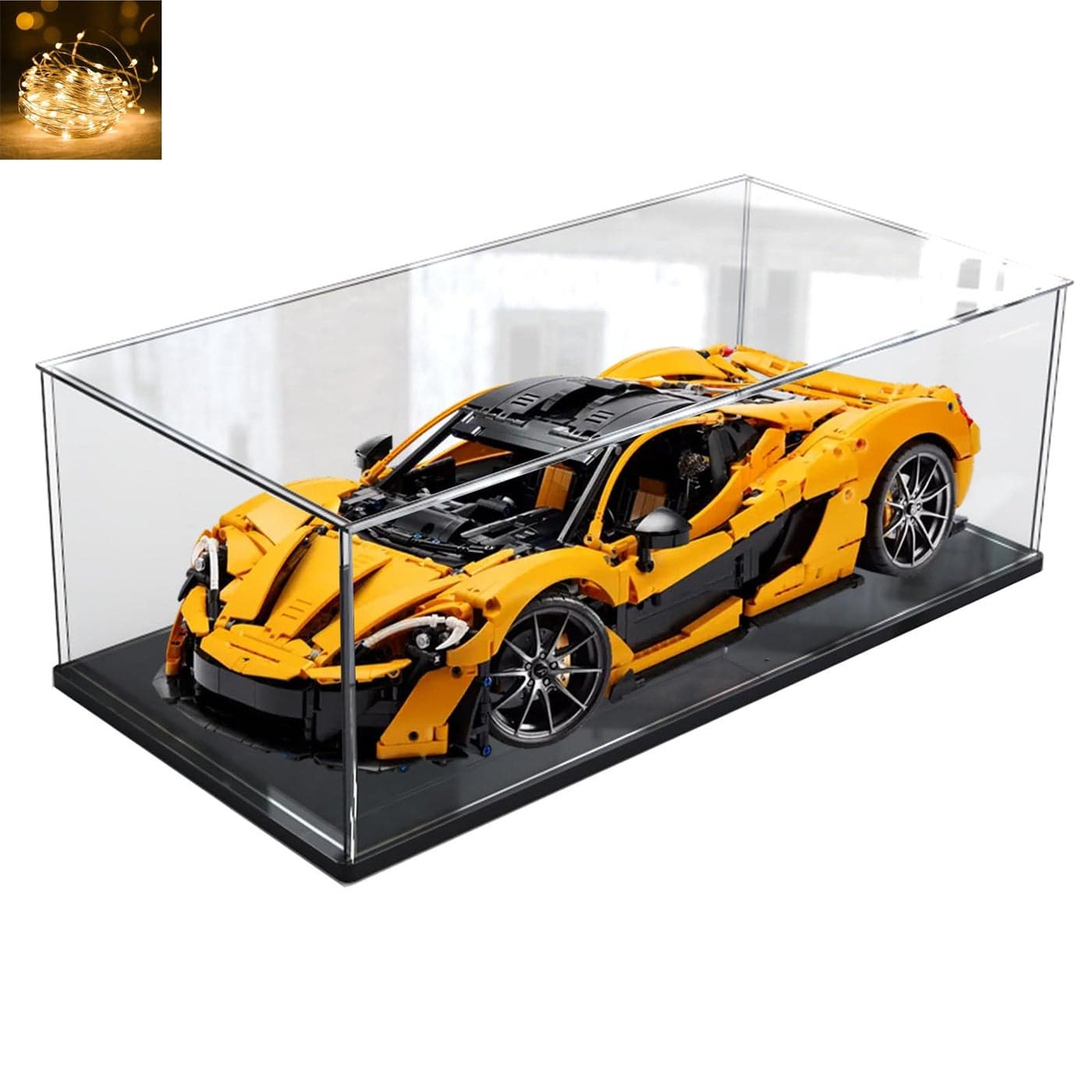 Large Clear Acrylic Display Case Box with Wood Base for Lego 42172 42143 42096 42156 42083 75315 Transparent SelfAssembly Dustproof Protection Showcase Storage Black Inside 236x118x79inch
