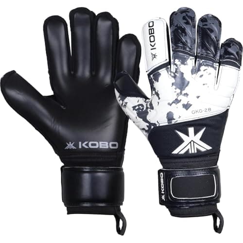 Kobo Rubber GKG-28 Football/Soccer Goal Keeper Professional Gloves, Black