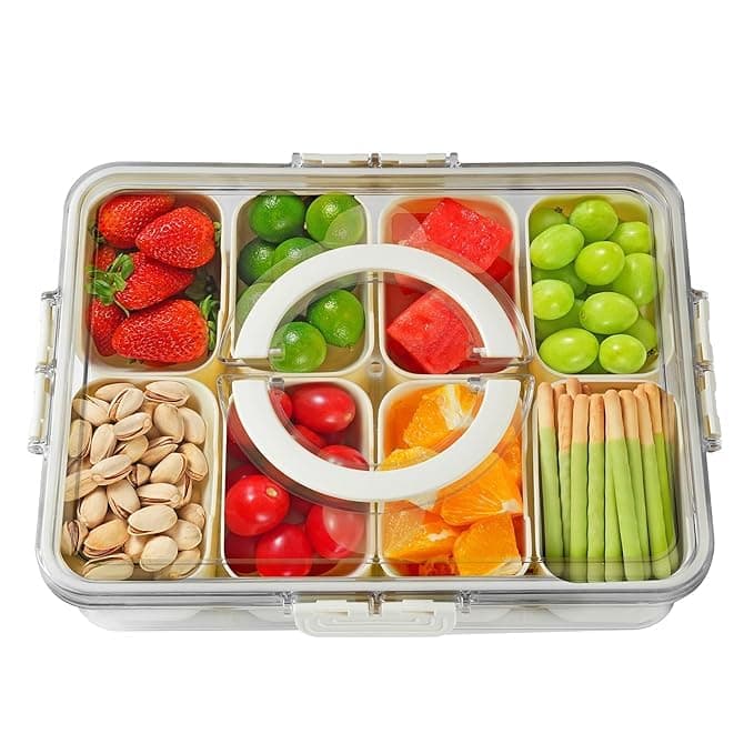 AACHEN 8 Pcs Sets Airtight Masala Box For Kitchen Masala Container For Kitchen Spice Jars Multi Storage Container For Spice Storage Container With Tray Spice Jars 9GRID STORGE BOX