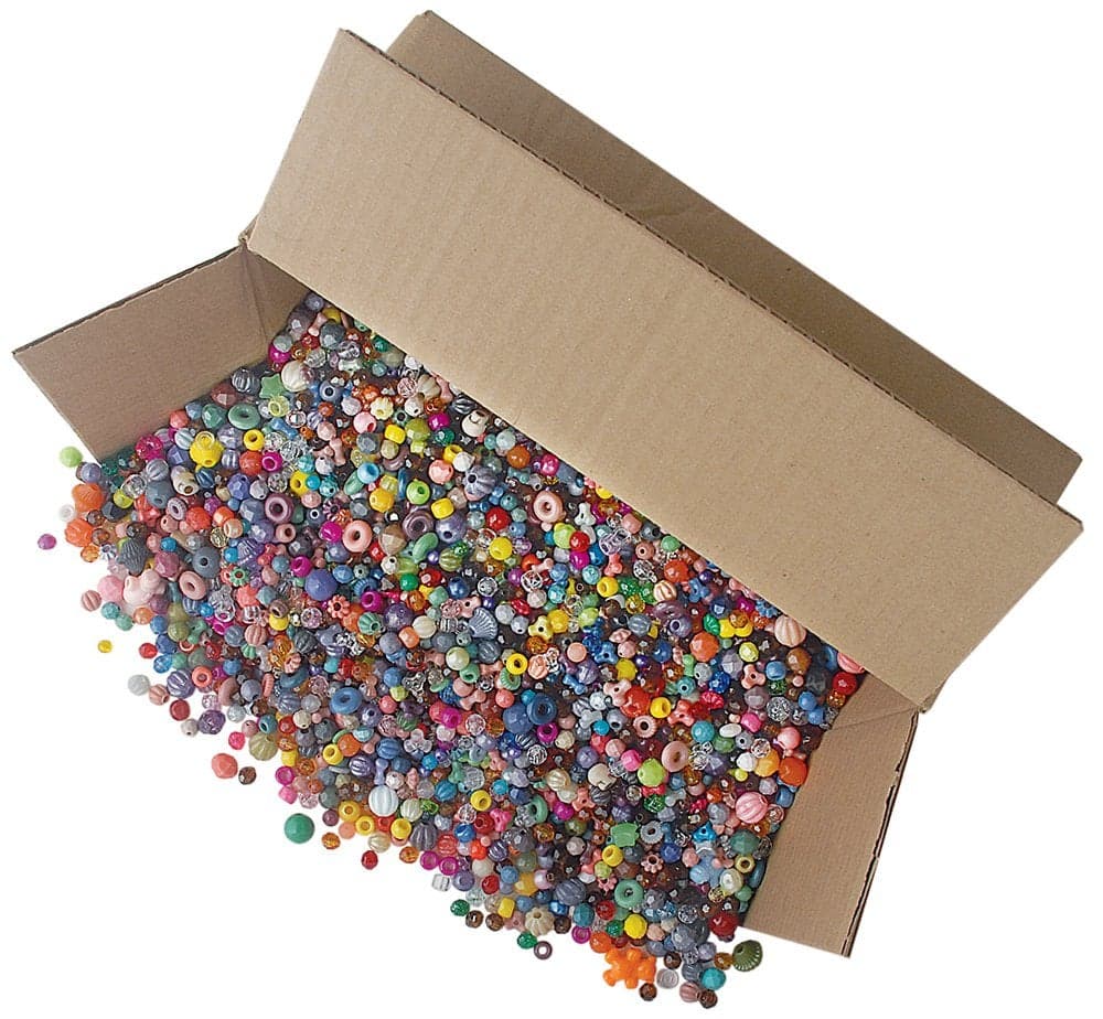 The Beadery Bonanza 5LB of Mixed Craft Beads Sizes Plastic Round Multicolor