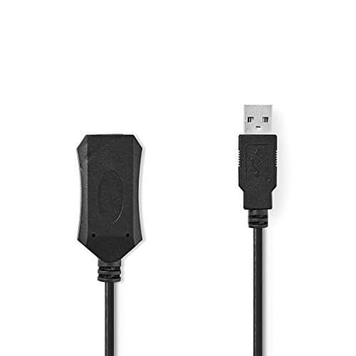 Nedis (Designed in Netherlands) A Male - A Female USB 2.0 Extension Cable, 20 m(Black)