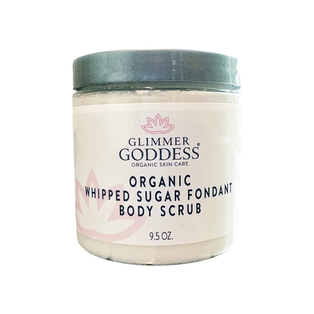 Glimmer Goddess Organic Lavender Lemon Whipped Sugar Scrub 95 oz Organic Cane Sugar with Coconut Oil Agave Exfoliating Hydrating Natural Glow Vegan CrueltyFree