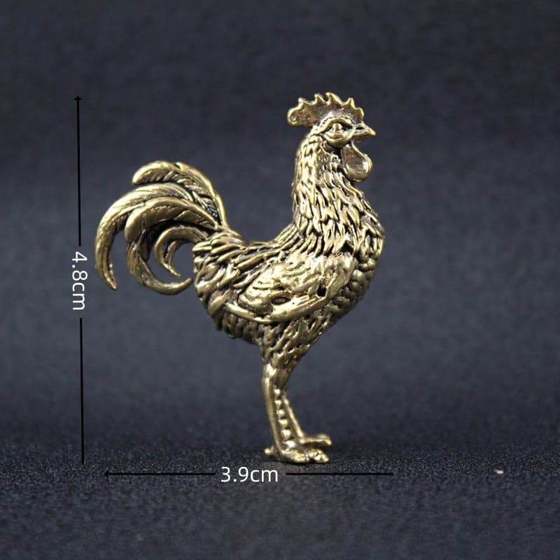 Golden Rooster Independent Striking Brass Ornaments Zodiac Chicken Office Ornaments Gift Birthday Gift Tea Pet