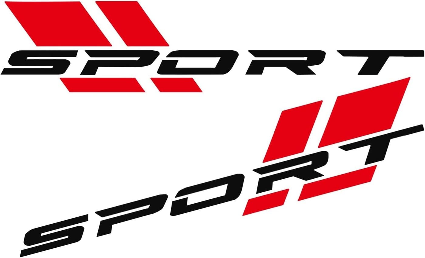 Pincuttee Sport Letter Decal for Car - Reflective Vinyl Sticker (2PC, Red+Black)