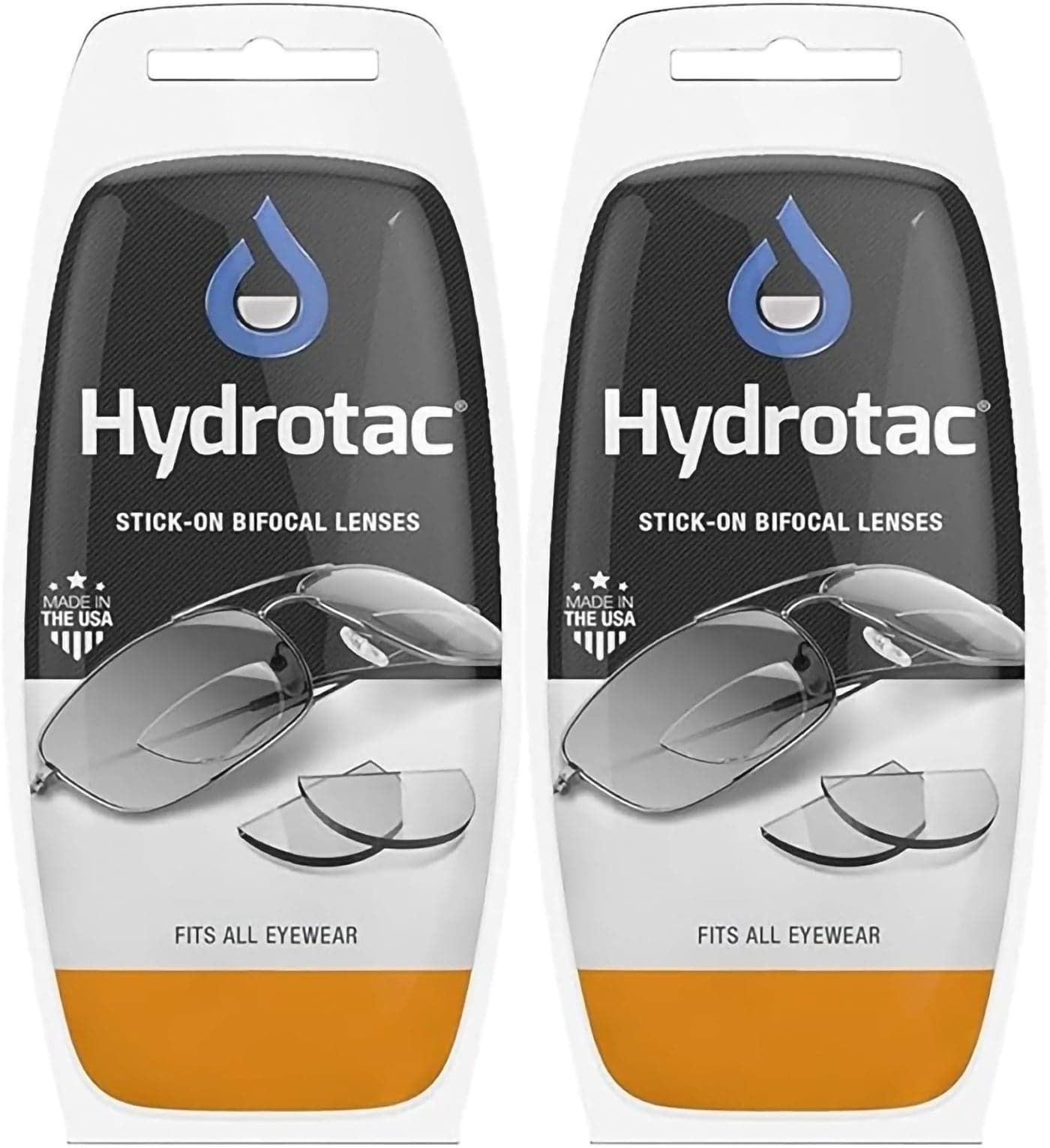 Hydrotac OPTX 20/20 Stick On Magnification Reusable Bifocal Lenses - +2.50 Diopter (Pack of 2)