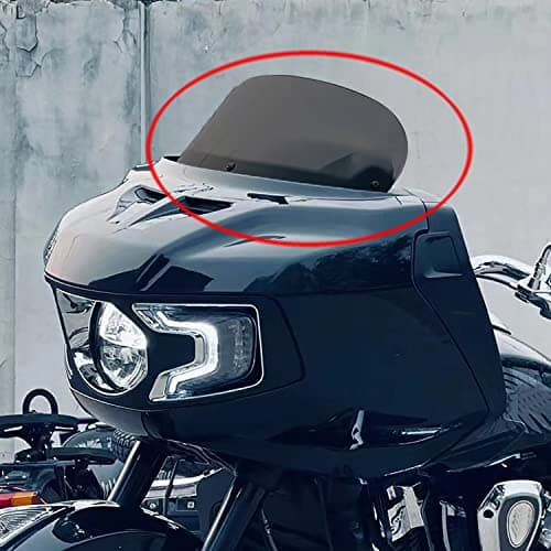 Panical 8.7inch Front Wind Deflector Spoiler Air Deflector Windshield Wind Protection Baffle for Indian Challenger Pursuit 2020-2026 Motorcycle PC Hardened Layer Smoke Gray